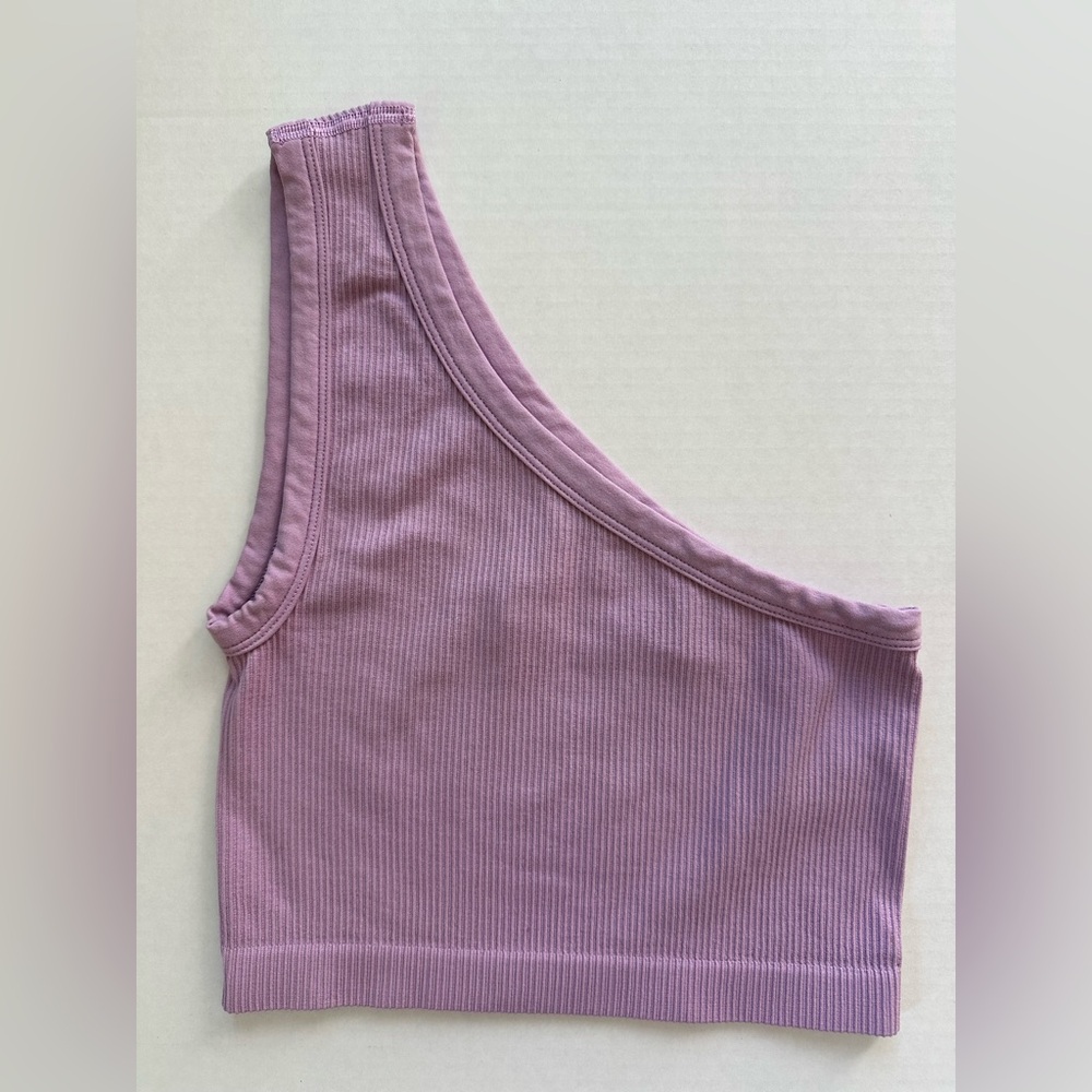 Sunday Best Lilac Ribbed One-Shoulder Top Size Small
